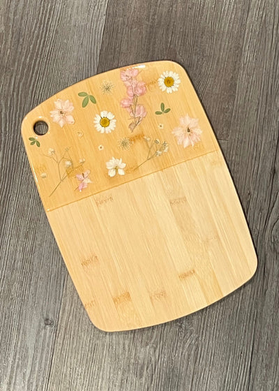 Pink Floral Cutting Board