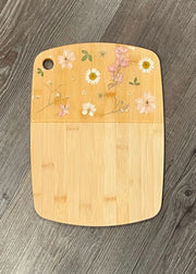 Pink Floral Cutting Board