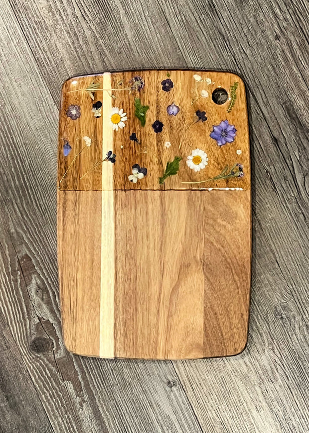 Purple Floral Acacia Board