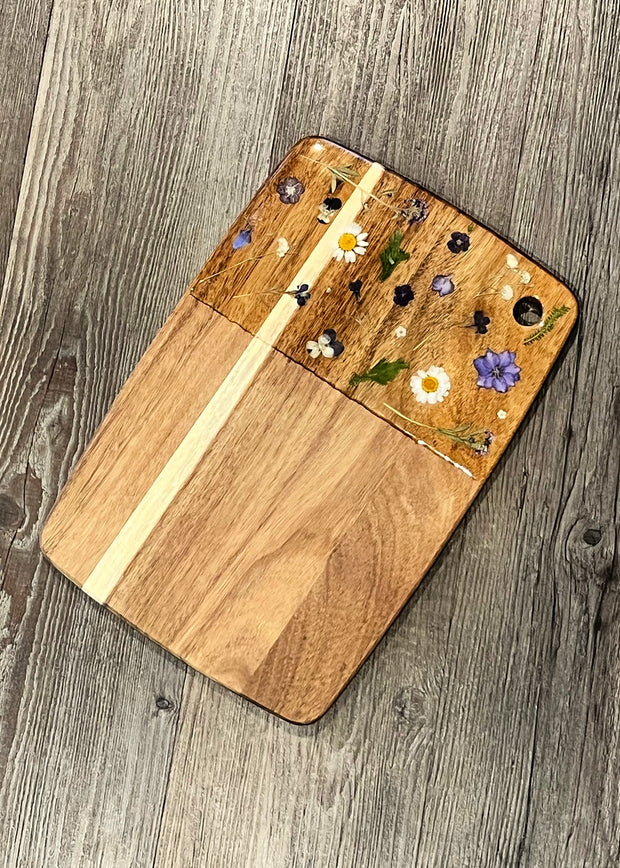 Purple Floral Acacia Board